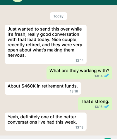 Century Digital testimonial screenshot highlighting qualified annuity lead and strong case size