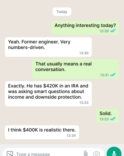 Century Digital lead testimonial emphasizing high-intent retirement prospects and rollover assets